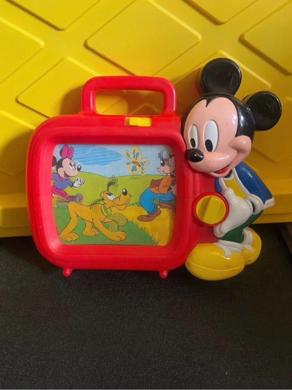 Vintage Arco Mickey Mouse Musical Wind-Up TV Toy